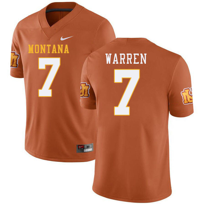 Montana Grizzlies #7 Jelani Warren College Football Jerseys Stitched Sale-Throwback